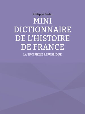 cover image of MINI DICTIONNAIRE DE L'HISTOIRE DE FRANCE
